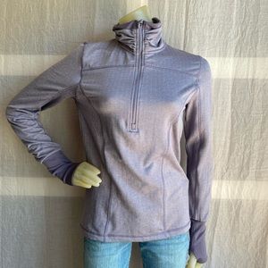 Purple long sleeve quarter zip top